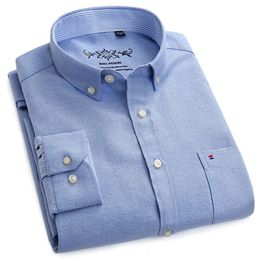 Men's Casual Shirts BAMBOOPLE Spring Oxford Mens shirts long sleeve casual shirt solid camisa 5XL 6XL Big size camisa social masculin AEchoice 230411