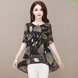 Women's Blouses Loose Chiffon And Shirts Top Woman Casual Summer Ladies Office Work Shirt Sleeve Elegant Blouse Women Clothing A34