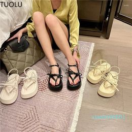 Dress Shoes Sandals Women Summer Fashion Clip Toe Platform Flats Heels Casual Ladies Open Bohemian Sandal Ankle Buckle Mujer