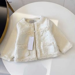 New designer kids jacket Autumn lace Baby coat Size 90-140 Butterfly pearl string decoration toddler clothes Nov10