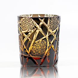 Amber Black Lightning Edo Kiriko Whiskey Glass Crystal Japanese Royal Wine Cups Engraved XO Brandy Tumbler Cognac Snifter