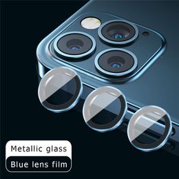 Luxury Aluminium Metal Camera Lens Screen Protectors For Iphone 13 Pro MAX Mini 12 11 Rainbow Colourful Aviation Camera Film Fine Hole Mobile Phone Films With Package