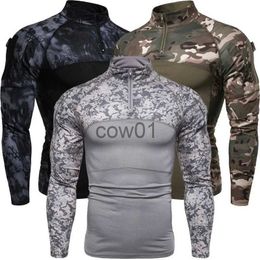 Men's T-Shirts Men's Sports Outdoor Military Camouflage Long Sleeve T-shirt Fashion Casual Long Sleeve Shirt J231111