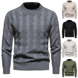 Men's Sweaters Thicken Men Slim Turtleneck Long Sleeve Tops Pullover Warm Stretch Knitwear Sweater Tight-fitting Crew Neck Casual Jumpers