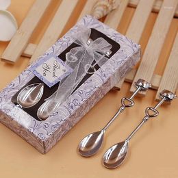 Party Favor 50set Lot Practical Metal Coffee Spoon Set Bridal Shower Return Gifts Anniversary Souvenir Favours Wedding Spoons