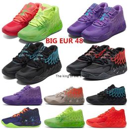 2023MB.01 shoesBIG EUR 48 Mens Lamelo Ball MB 01 Basketball Shoes Rick And Morty Red Green Galaxy Purple Blue Grey Black Queen Buzz City Melo Galaxy