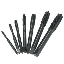 Freeshipping 7Pcs Nitride High Speed Steel HSS6542 Spiral Pointed Tap Machine Hand Screw Thread Taps Set Thread Metric Plug Tap Drill B Bkje