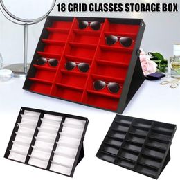 Newly 18 Grids Eyeglass Sunglasses Glasses Storage Display Box Holder Case Organiser Z11232432