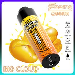 Big Vape Buharlaştırıcı Başlangıç ​​Kiti EU Sıcak Satış Feemo Cannon Tek Kullanımlık E Sigara 18ml Tek Kullanımlık Pod Vape 0.5 Ohm Vaping Pod ile% 0.8 NIC E-JUICE TOPTAN FİYATI