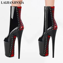 Boots LAIJIANJINXIA 20cm High Heel's Ankle Waterproof Platform Thick Sole Thin Heel Sexy Night Pole Dancing Shoes 231110