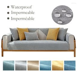 Chair Covers Waterproof Sofa Towel Solid Color Linen Fabric Couch Cover For Living Room Pets Kids Mat Removable Home Decor