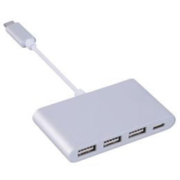 Freeshipping Newest Type C USB-C to 4-Port Hub USB 20 Adapter 5GBps For Apple For Macbook Non-interference Design Plug and Play Ebsjp