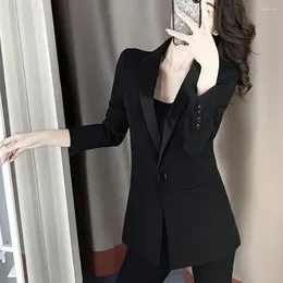 Women's Suits Women Blazer Lapel Long Sleeves Formal Business Warm Coat Single Button British Style Winter For Work