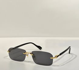 Gold/Grey Rectangular Rimless Sunglasses Men 1221 Glasses Sunnies Designers Sunglasses Sonnenbrille Sun Shades UV400 Eyewear wth Box