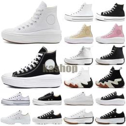 Sapatos de lona CONVERSE tênis masculino feminino sapatos casuais tênis de plataforma de fundo grosso designer preto branco run star motion shoes