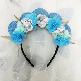 Hair Clips Mermaid Headwear Crown Headband Shell Conch Accessories Blue-green Sea Daughter Princess Po