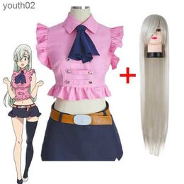Anime Costumes Anime Adult Girl Cosplay Come The Seven Deadly Sins Elizabeth Liones Cosplay Summer Clothing Belt Bow Tie ZLN231111
