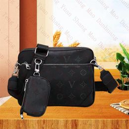 Handbags Men Leather TRIO Messenger Bags Luxurys Shoulder Bag Make up Bag Designer Handbag Tote Waist Bags High end quality Br209Y