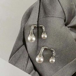 Stud Earrings Vintage Double Sided Pearl For Women Elegant Simple Two Ways To Wear Temperament Jewellery 2023 Trend