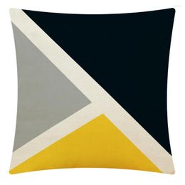 Pillow Black And Yellow Series Geometric Cases Home Decor Cover For Office Sofa Car Throw Case 45x45cm