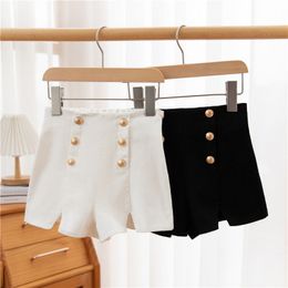 Shorts Kids Girls High Waist Black White Fashion Skirt Pants Teenage Summer Split Korean Style 230411