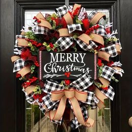 Christmas Decorations 1 piece woven bow wrench pre holiday door decoration outdoor and home used for celebrations 231110