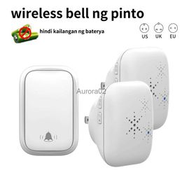 Doorbells WenHIOT wireless doorbell for home Battery Free Waterproof US EU UK Plug Doorbell 38 Songs Welcome Home YQ231111