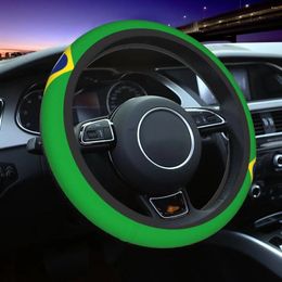 Steering Wheel Covers Brazil Flag Car Cover 37-38 Anti-slip Auto Protector Elastische Car-styling Accessories