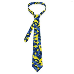 Bow Ties Camo Print Tie Blue Yellow Camouflage Design Neck Elegant Collar For Adult Leisure Necktie Accessories