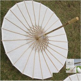 Party Decoration Diameter 40Cm White Paper Parasol Umbrella Children Diy Ding Crafts Drop Delivery Home Garden Festive Suppl Dh3Yl