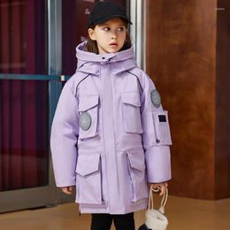 Down Coat Children's Outdoor Ski Suit High-End Windproof Waterproof Thicker Warm Hooded Jacket For Cold Winter Boy Girl A1951