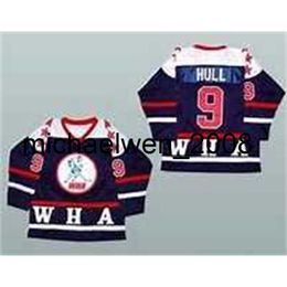 Weng 2016 Top Quality o 9 Bobby Hull Jersey WHA All Star Hockey Embroidery Double Stitched Hockey Jerseys