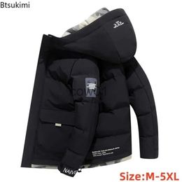 Men's Down Parkas 2023Autumn Winter Jacket Men with Hood Cotton Padded Parka Jacket Men Korean Fashion Streetwear Thick Warm Casual Coats Size 5XL J231111