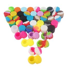 Whole 2ML 100pcs Lot silicone Non-stick Dabs wax jar containers dry herb storage Box oil holder small jars round container253j