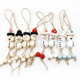 Charms 20MM Snowman Wooden Bead Pendant DIY Christmas Theme Colored Beads Strings Accessories
