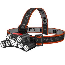 Head lamps 7LED Headlamp Rechargeable Waterproof Adjustable Headlight 4Modes Lightweight for Outdoor Camping Running Hiking Working P230411