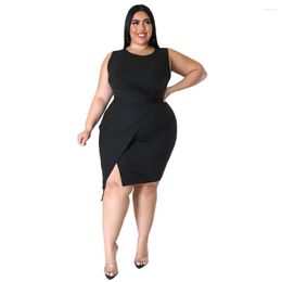 Plus Size Dresses Big Beautiful Women Summer Dress Female Elegant Sexy Robe Girl's Vestidos Lady's Office Slit