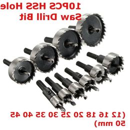 Freeshipping 10Pcs/lot HSS High Speed Steel Hole Saw Tooth Drill Bit Set Metal Wood Alloy Cutter Tool For Thick Steel Plates Cast Iron Noaa