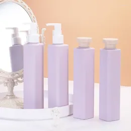 Storage Bottles Travel Essentials Purple Empty Lotion Bottle With Pump/ Flip Cap 250ml Shampoo Shower Gel Body Wash Cosmetic Dispenser