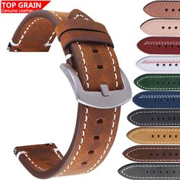 Watch Bands Top Grain Genuine Leather Watch Band Strap Quick Release Watch Bands 20mm 22mm Handmade Vintage Watchbands 230411