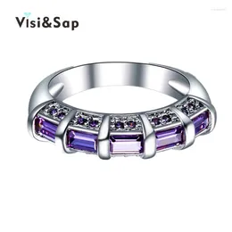 With Side Stones Eleple Purple Stone Ring Wedding Band Rings For Women Men Engagement Bijoux Dropshipper Fashion Jewellery White Gold Colour