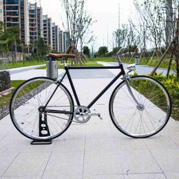 Bike Pedals Vintage Bicycle High Carbon Steel Frame Gooseneck Stem Curved Fork Compass 700X23C Tyres 44T 165mm Crankset Soft Leather Saddle 3M411