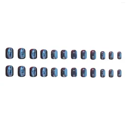 False Nails Blue Red Press-on Nail For Girls No Fading Round Edge Removable Artificial Salon Expert And Naive Women