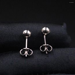 Stud Earrings Pure Platinum 950 5mmW Smooth Round Ball Women Men Gift