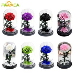 Decorative Flowers & Wreaths Black Rose Desk Lamp LED Glass Bottle String Light For Valentine's Day Birthday Gift Craft Art Bedroom Home Dec