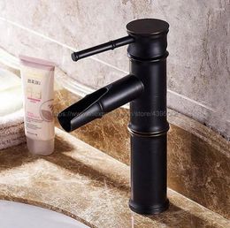 Bathroom Sink Faucets Black Oil Rubbed Bronze Bamboo Style Faucet Vanity Vessel Sinks Mixer Tap Cold And Water Bnf054