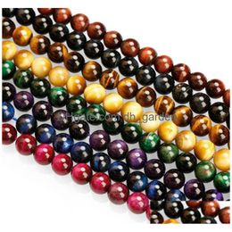 Other 5 Sizes Mticolor Tiger Eye Beads Gemstone Stone Semi Precious For Jewellery Making Assorted Drop Delivery Jewellery Loose B Dhgarden Dhkol