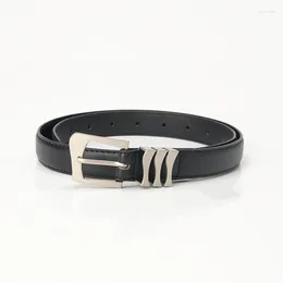 Belts 6 Colours 102cm 2.5cm Ladies Solid PU Belt Simple All-Match Waistband Female Women Alloy Buckle Band