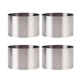 4Pcs Set 6 6 5 8 8 5cm Circular Stainless Steel Mousse Dessert Ring Cake Cookie Biscuit Baking Molds Pastry Tools 210721337m