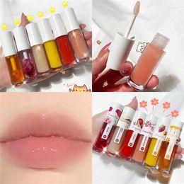 Lip Gloss Wine Lees Rose Oil Moisturising Transparent Glass Dry Flower Nourishing Mirror Honey Plumper Lipstick Primer